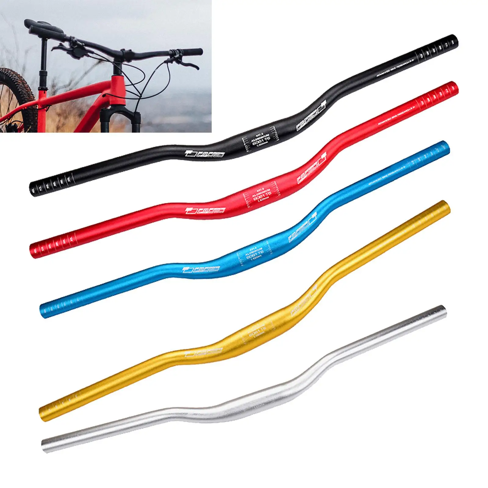 مقود الدراجة الجبلية، مقود الدراجة، 31.8 مم قوي وخفيف الوزن وطويل 620 مم، قضيب مقود لدراجات الطرق