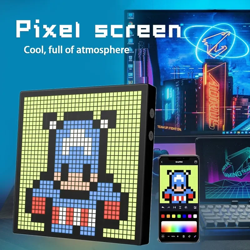 

NEW LED Matrix Pixel Digital RGB DIY Graffiti Bluetooth App Control Art Display For Gaming Room Decor Cool Animation Photo Frame