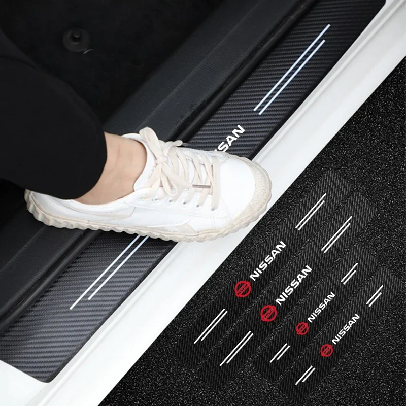 4Pcs For Nissan Qashqai J10 J11 2021 2020 2019 2018- 2011 2010 2009 2008 2007 Car Door Threshold Sill Sticker Tuning Accessories