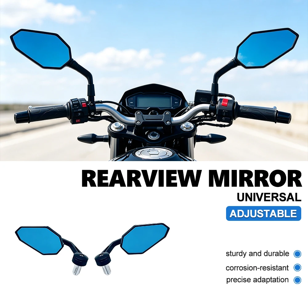 Universal Motorcycle Handlebar Bar Mirrors CNC Aluminum Anti-reflective View Mirrors Balance Slider Grip Mirror Moto Side Mirror