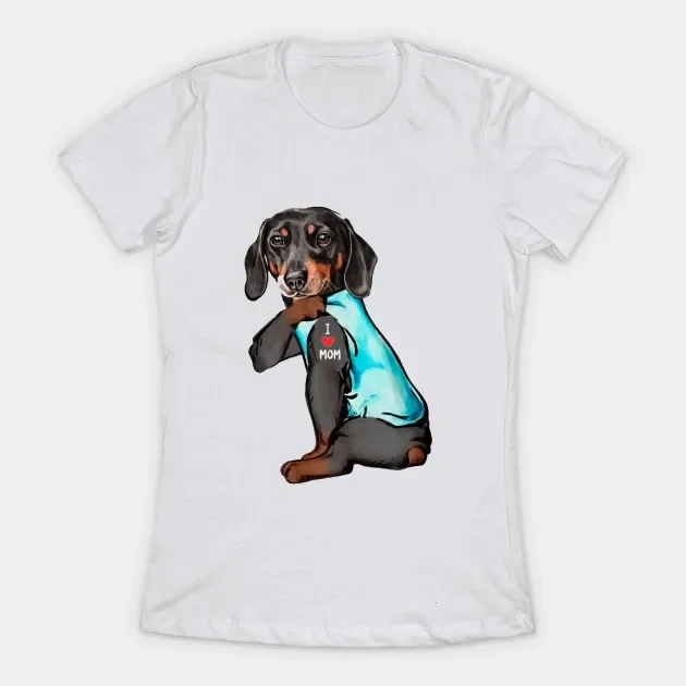 

Dachshund I Love Mom Women's T-Shirt