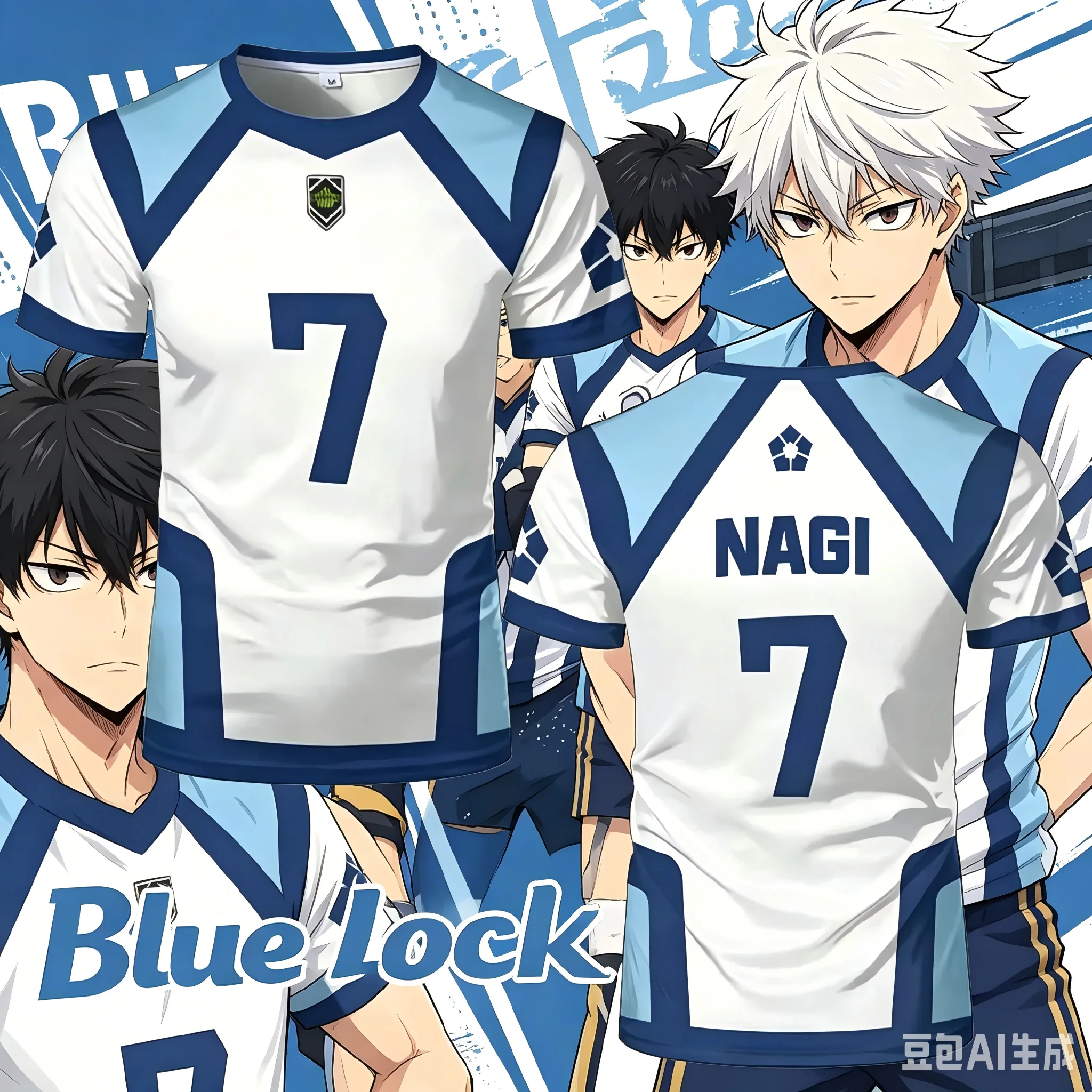 Cartoon Summer Fashion Trend Anime Blue Lock The Ball Clothing Printed Short Sleeved Comfortable Casual Round Neck 3DT-shirt