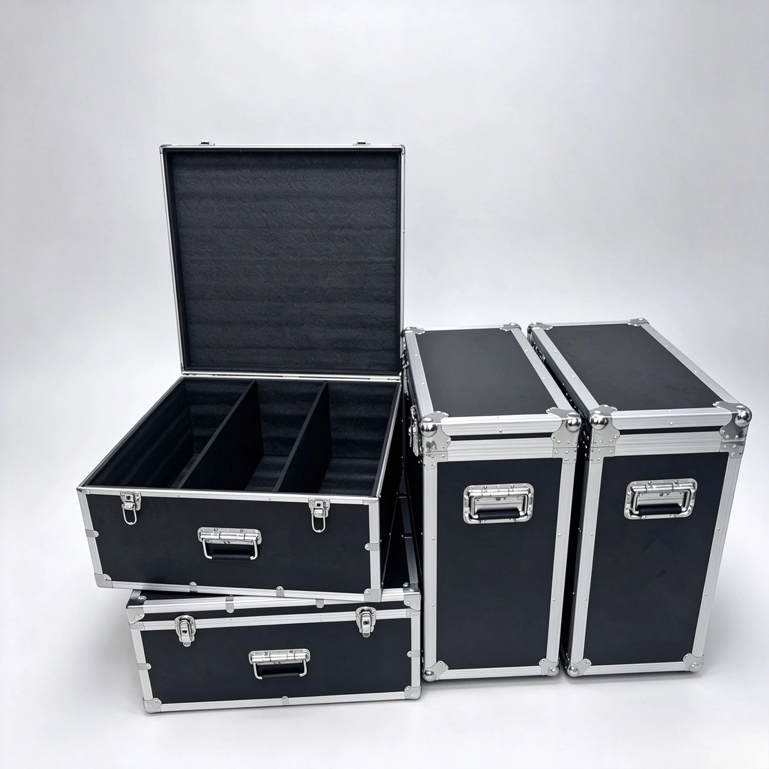 Aluminum Alloy Trolley Flight Case Instrument Equipment Transport Display Box Multifunctional Storage Carry Case