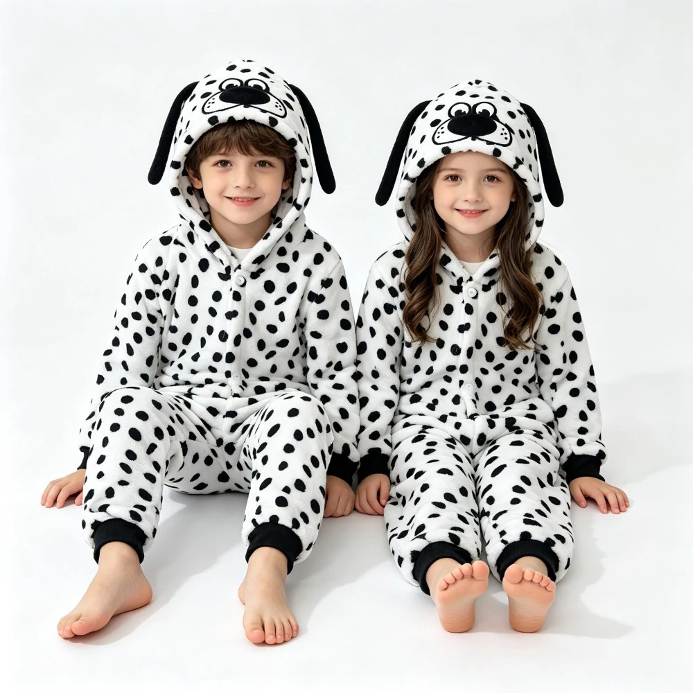 Kids Animal Onesie Pajamas Flannel Cartoon Kigurumi Cosplay Costume Children Halloween Party Outfit Boy Girl Sleepwear