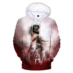 Attack on Titan Yeager Eren Anime Graphic Printed Hooded Plus Size Hoodie Men Women Sweatshirts Harajuku Unisex Streetwear