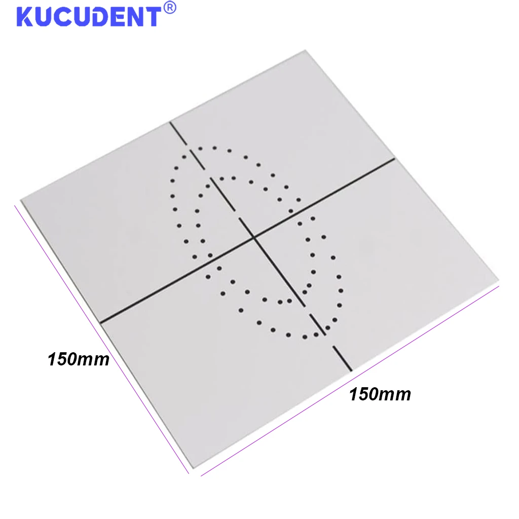 KUCUDEN1Pc Dental Rubber Dam Punch Hole Positioning Board Plastic Double Sided Punches Board Template Endodontic Punch Hole Tool