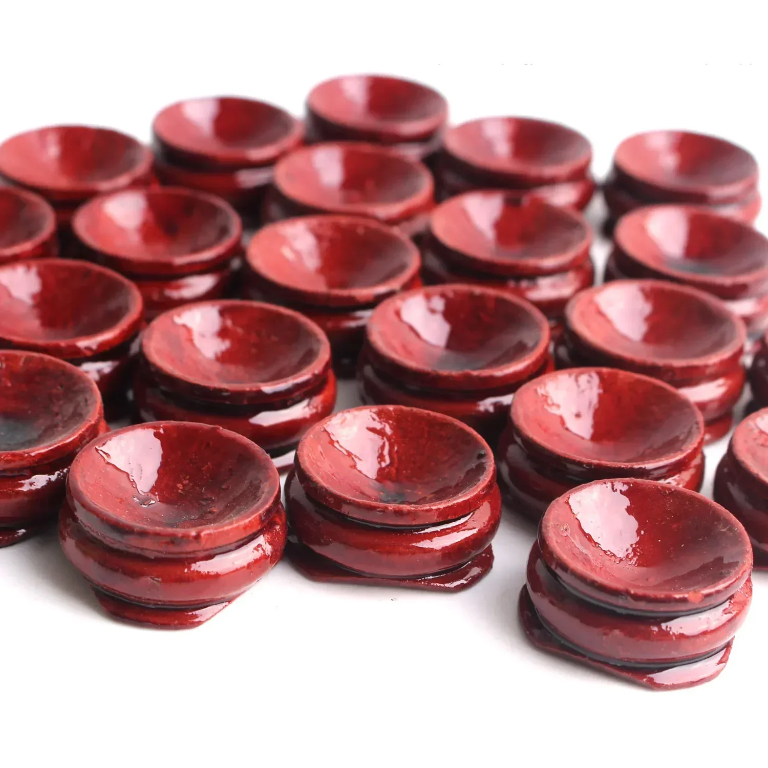 50/100/500pcs Natural Wood Craft Holder Stand Pedestal Base Foundation for Crystal Ball Sphere Support Globe Sphere Ball Egg Red