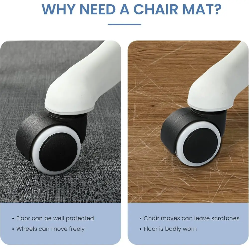 Alas Kursi untuk Lantai Kayu & Keramik, 47 inci x 60 inci, Alas Kursi Kantor Tugas Berat untuk Kursi Beroda, Anti Selip, Tidak Melengkung, Pelindung Lantai