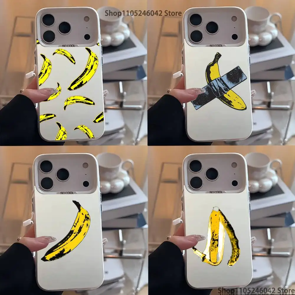 

A-Andy W-Warhol Art Banana For iPhone 17,16,15,14,13,12,11,Mini,Pro,E,SE4,XS,MAX White Shockproof Candy Matte Cover