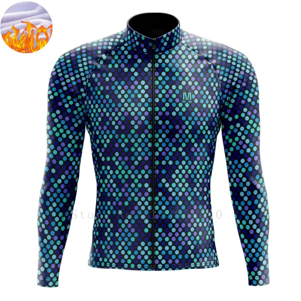 

Men'sThermal Winter Cycling Jacket Fleece Lining Long Sleeve Jersey Windproof Running Riding Ciclismo Mtb Cycling Clothing