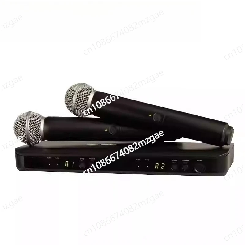 Dual Channel BLX288 Wireless Microphone System, 2 PG58 Handheld Mics for Karaoke Singing and Speech Performance