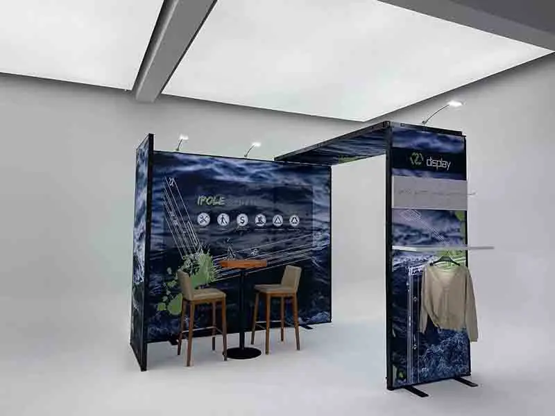 Cabina de exposición modular en forma de U de alta calidad, fabricación en China, soporte para cabina de comercio 10x10