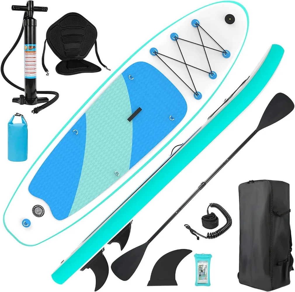 Inflatable Stand Up Paddle Board for Adults Anti-Slip Deck Paddleboard with Premium Sup Accessories Including Double Action Pump