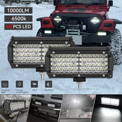 Modificação 7 polegada 144w led luz de nevoeiro para carro suv caminhão 4x4 atv holofote feixe de inundação barra luz trabalho fora da estrada condução nevoeiro lâmpada