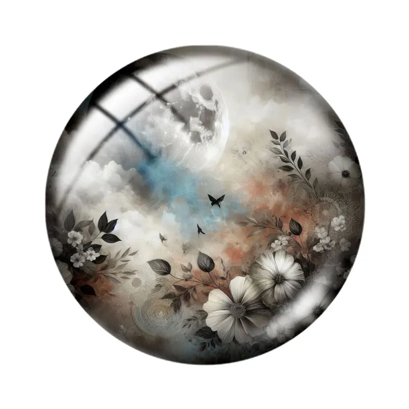 Ethereal Moon Clip  12mm/18mm/20mm/25mm glass cabochon  bracelet pendant rings for jewelry demo earrings back Making findings - view 3