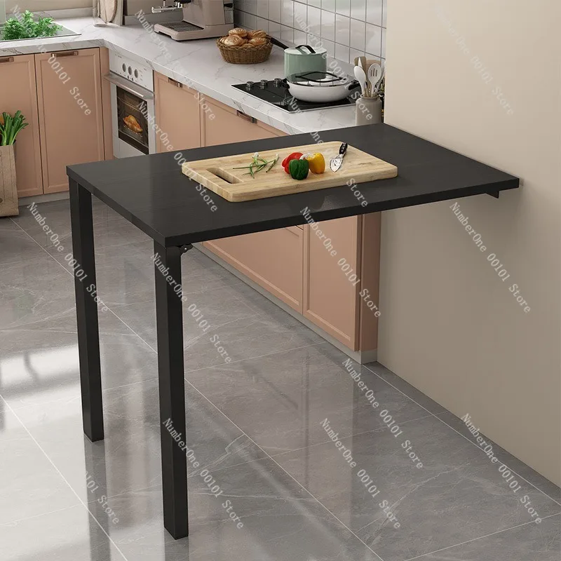 Space Saving Wall Mounted Folding Dining Table Home Multifunction Drop Leaf Desk Minimalist Hidden Mural Style Fold Down