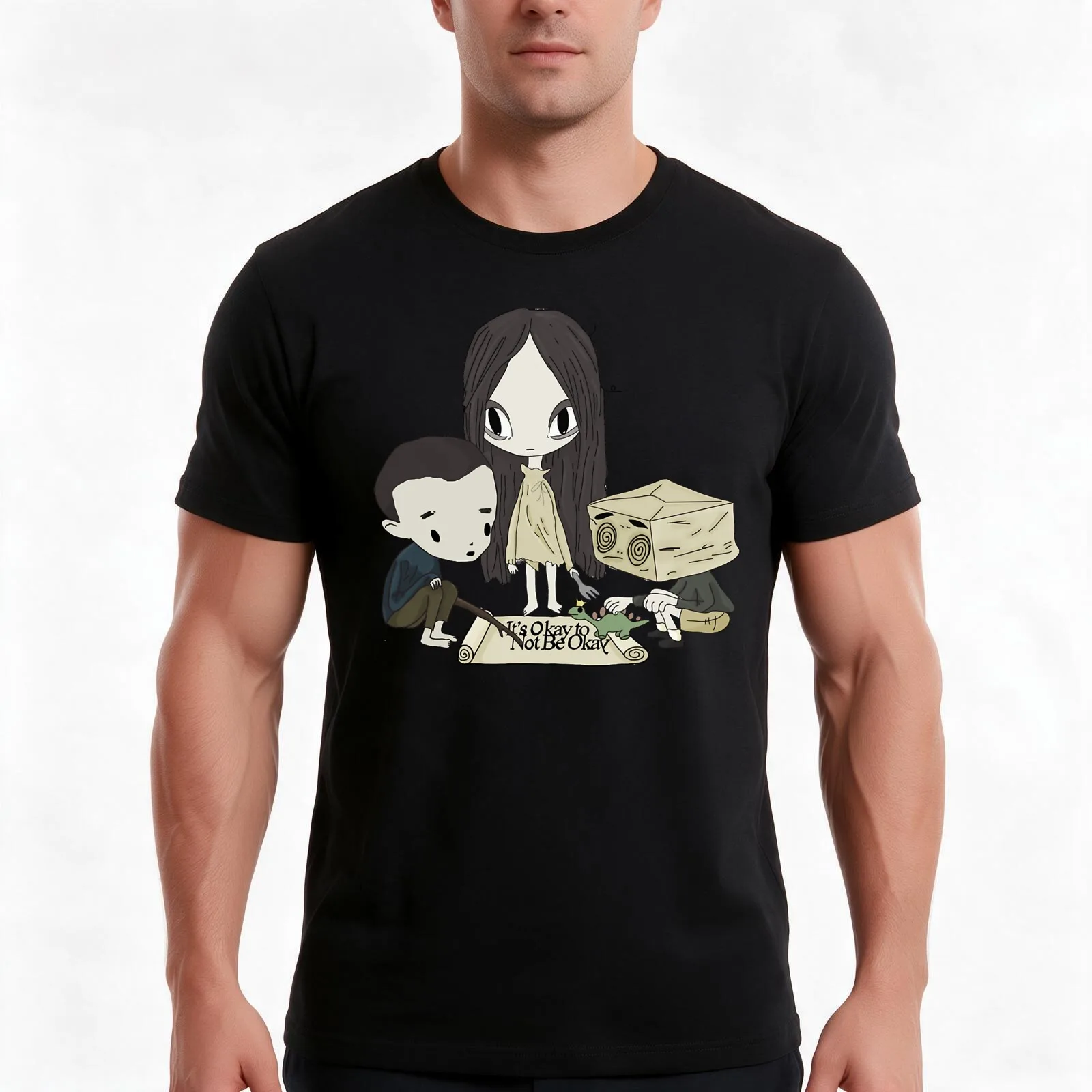 It’s okay to not be okay cartoon animation dolls kdrama story book fairytale T-Shirt, Summer Casual Cotton Tee, Unisex Men Women
