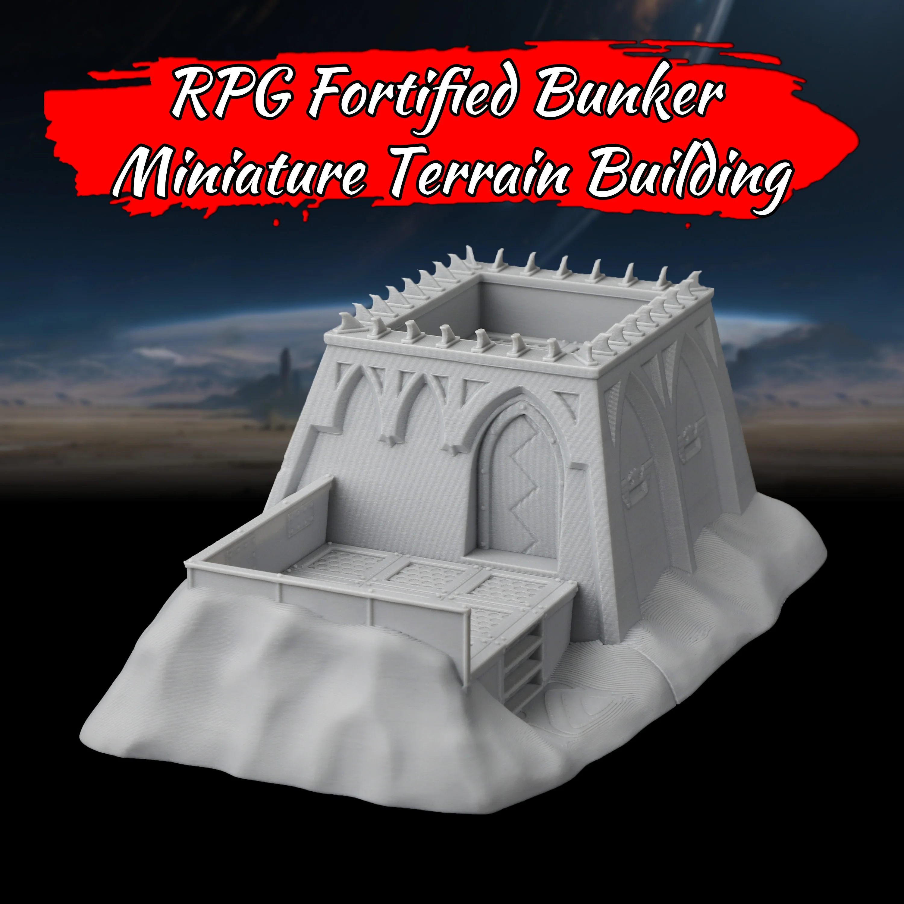 TTRPG Sci-Fi Fortified Bunker Terrain - Defensive Structure for Tabletop RPG Games, Ideal Collectible & Gift for Fans
