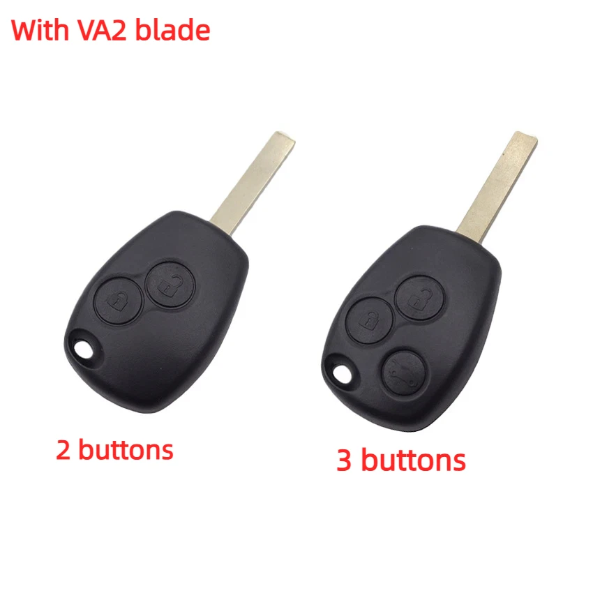 2/3 Buttons Car Auto Key Fob Case Shell Replacement Remote Cover with VA2 Blade Fit for Renault Clio 3 Twingo Dacia Kangoo
