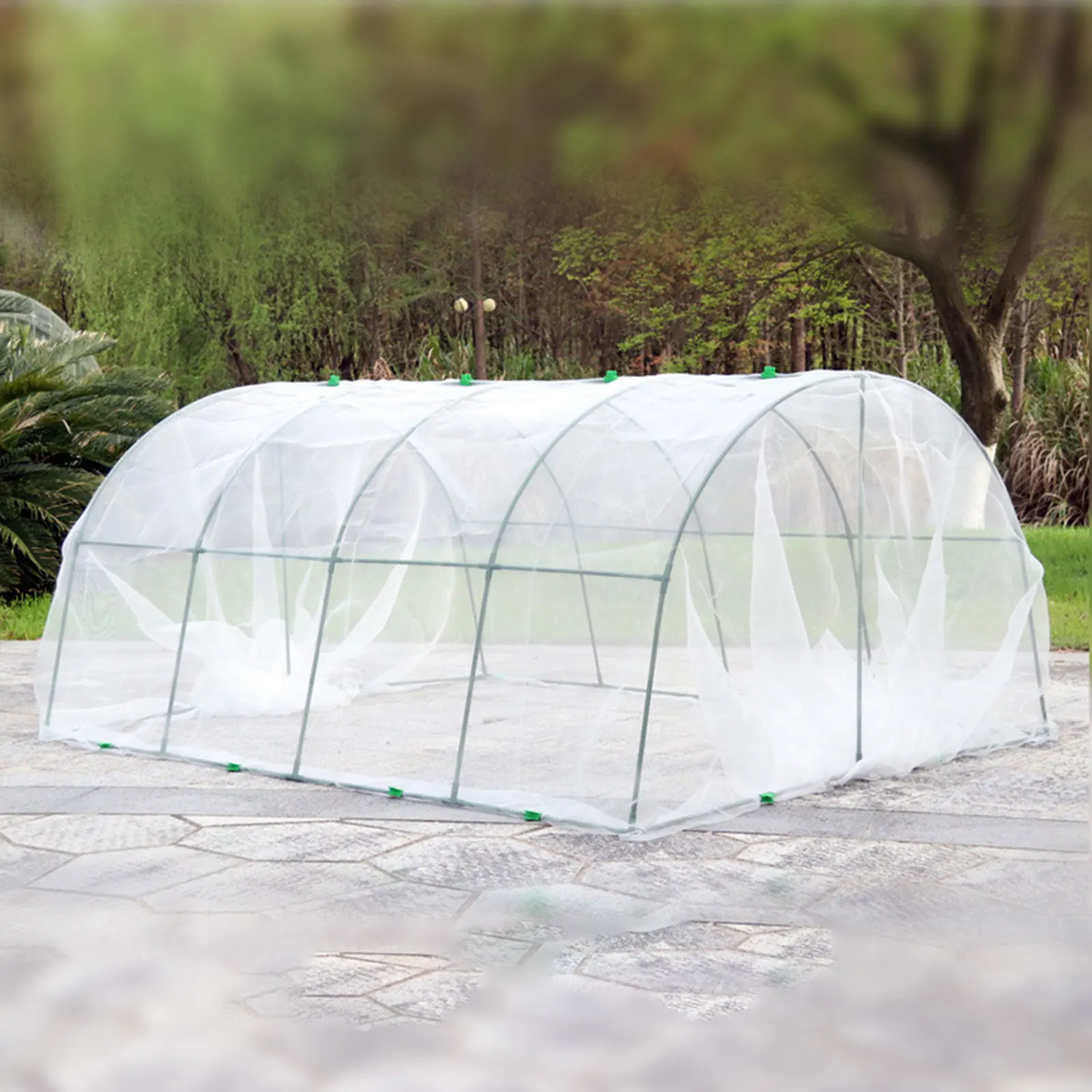 Garden Grow Plant Seed Home Tunnel Nursery with Iron Frame and PVC Cover Rainproof for Backyard Mini Greenhouse DIY Assemble Kit