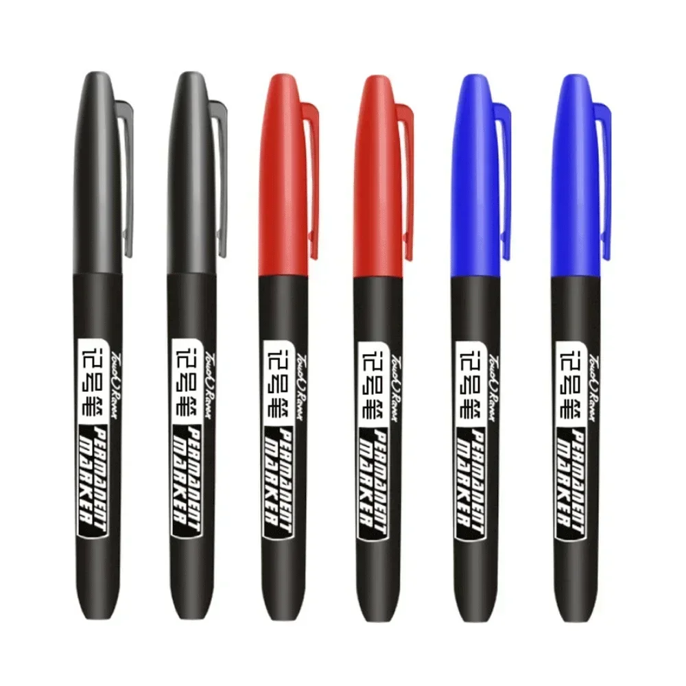 6-20PCs/Set PermanentMarker Pen Fine Point Waterproof Markers Thin Nib Crude Nib Black Blue Red Ink 1.5mm Fine Color Marker Pens view 5