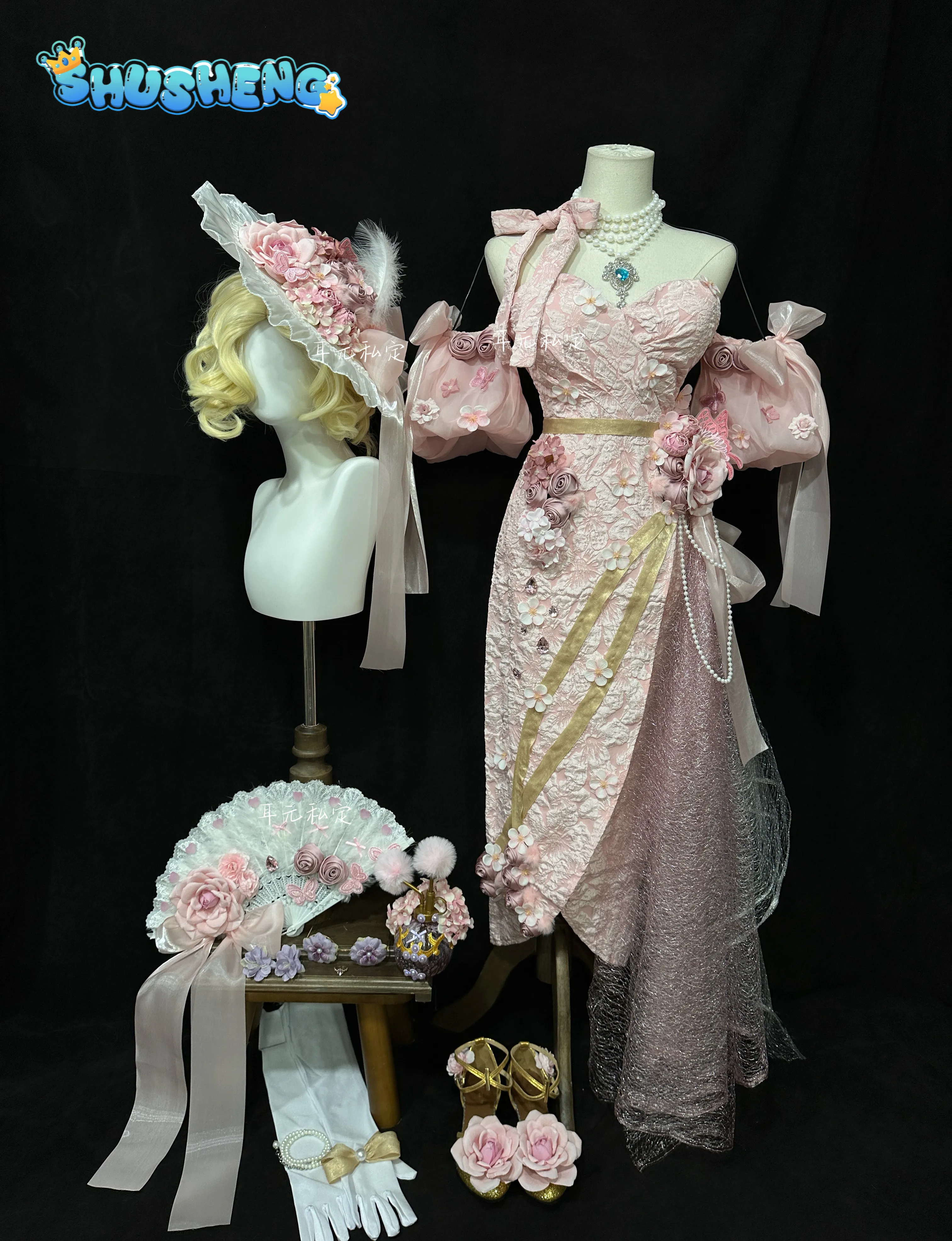 

Identity Ⅴ Vera Nair Perfumer Cosplay Costume Women elegant dress necklaces hat wig shoes Halloween party new complete uniform