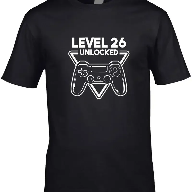 26Th Birthday Gamer Men'S T Shirt 2020 Level Console Games Twenty Six Pc