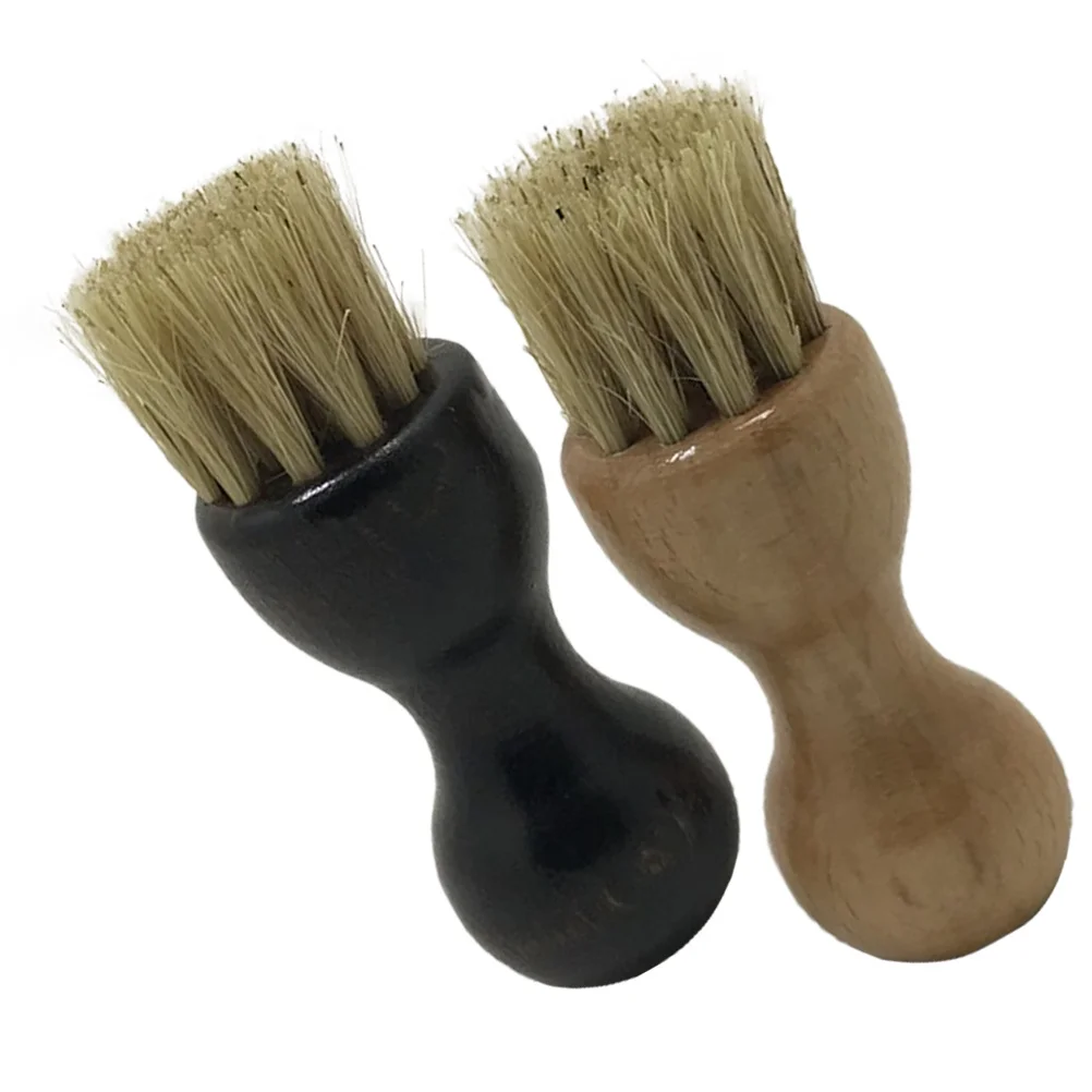 

2pcs Wooden Bristle Shoe Cleaning Brush Durable Lightweight Portable Odorless Scrubbing Tool For Shoes Boots Household Shiny