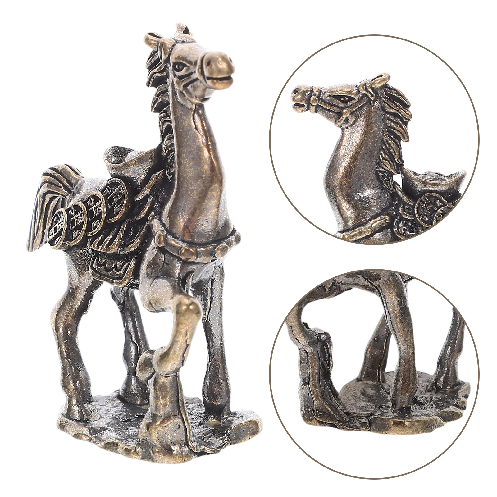 

Brass Horse Statue for 2026 Year of The Horse Chinese Zodiac Feng Shui Wealth Good Luck Home Office Desk Decor Small Metal