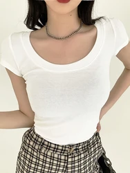 100% Cotton T Shirt Women 2026 Summer New Slim Solid Basic Tees 16 Color Casual Tshirt Korean O Neck Tops