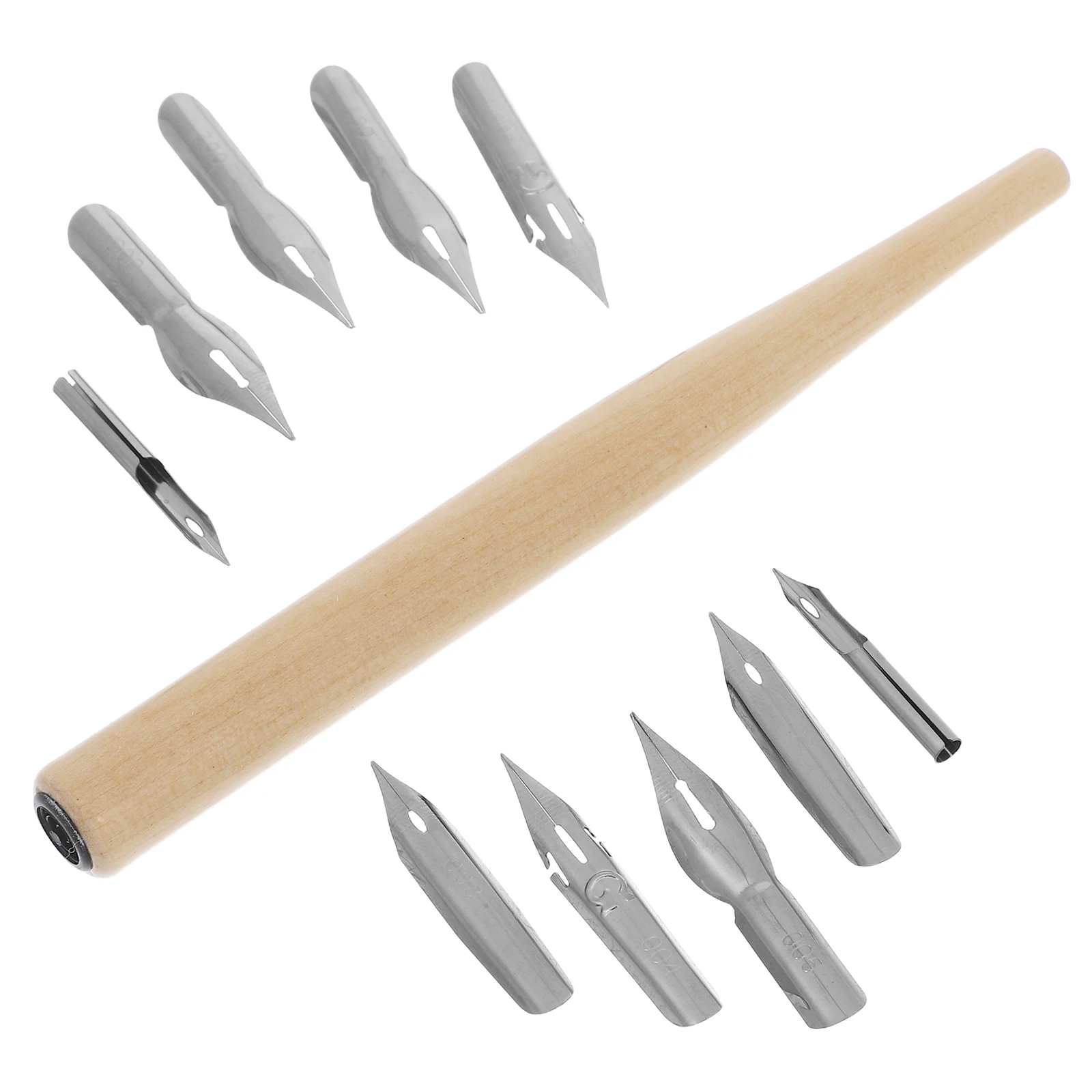 

1 set Wooden Dip Set With Replaceable Nib Sizes For Calligraphy Sketching Drawing Signing Smooth Ink Flow Durable Design Artist