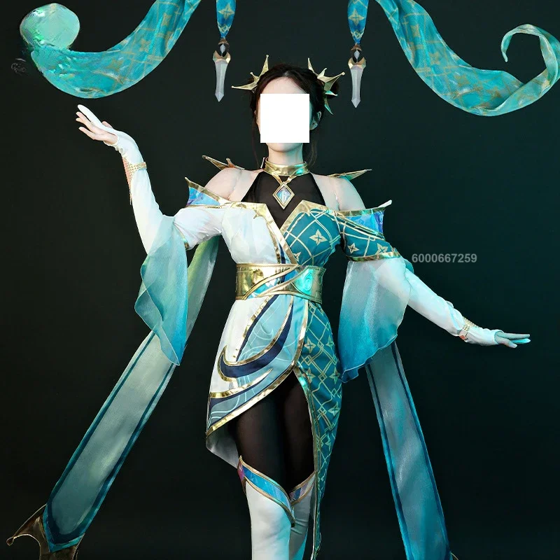 League of Legends Sona Buvelle Cosplay Costume for Women Dress Suit Uniform Full Set Halloween Party Character Outfit