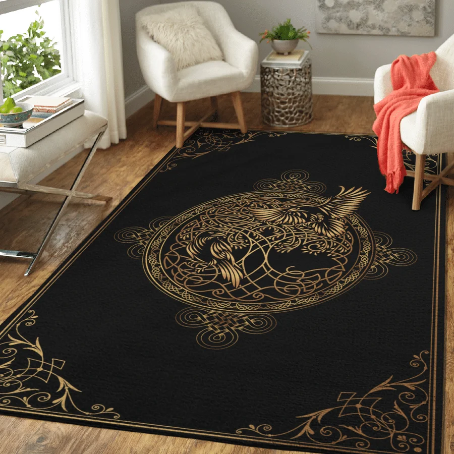 3D Viking Pattern Carpet Area Rugs Graphic Square Anti-slip Large Carpets Living Room Home Decoration Children Bedroom Carpet