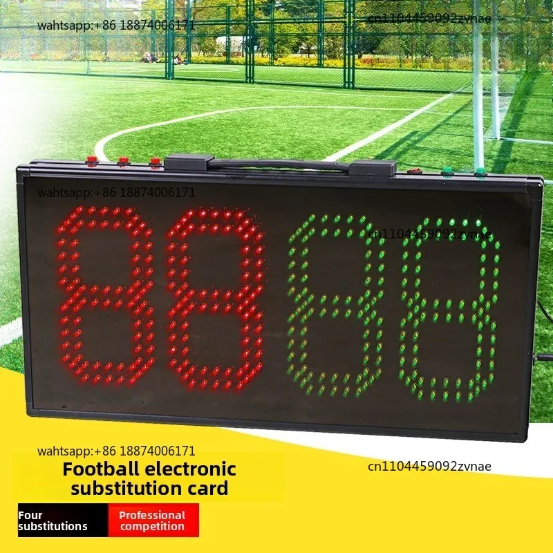 Match electronic football substitution card FB5202 four-digit LED suspension scoreboard referee supplies