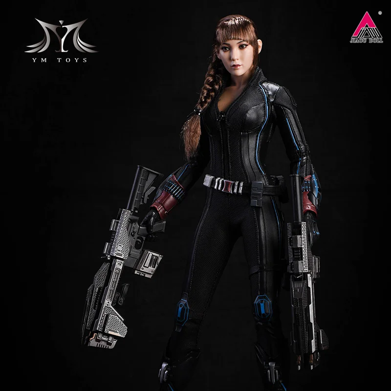 Ymtoys 1/6 escala ying cabeça feminina esculpida trançada cabeça de cabelo longo escultura modelo caber 12 ''soldado pálido bronzeado figura de ação corpo