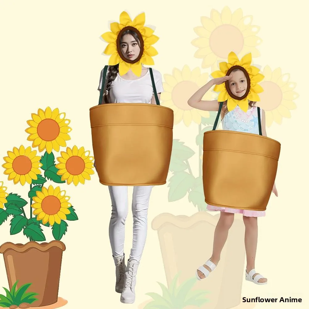 

Хэллоуин Цветочный Горшок Косплей Костюм Фрески Кампус Событие Представление Пар Губка Костюм Женский Этнический Сценический Костюм