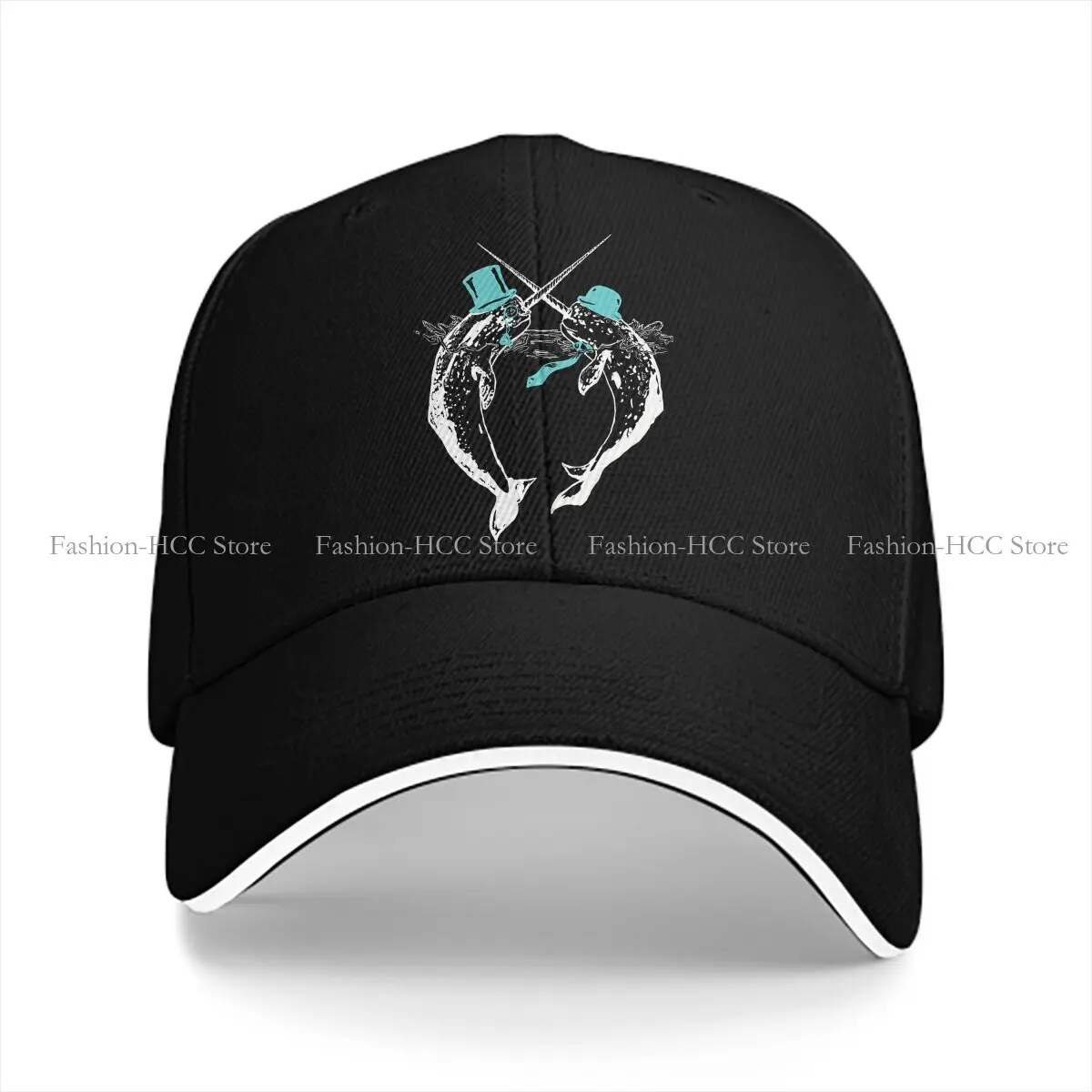 Narwhal Multicolor Hat Peaked Cap Dueling Narwhals Personalized Visor Protection Hats