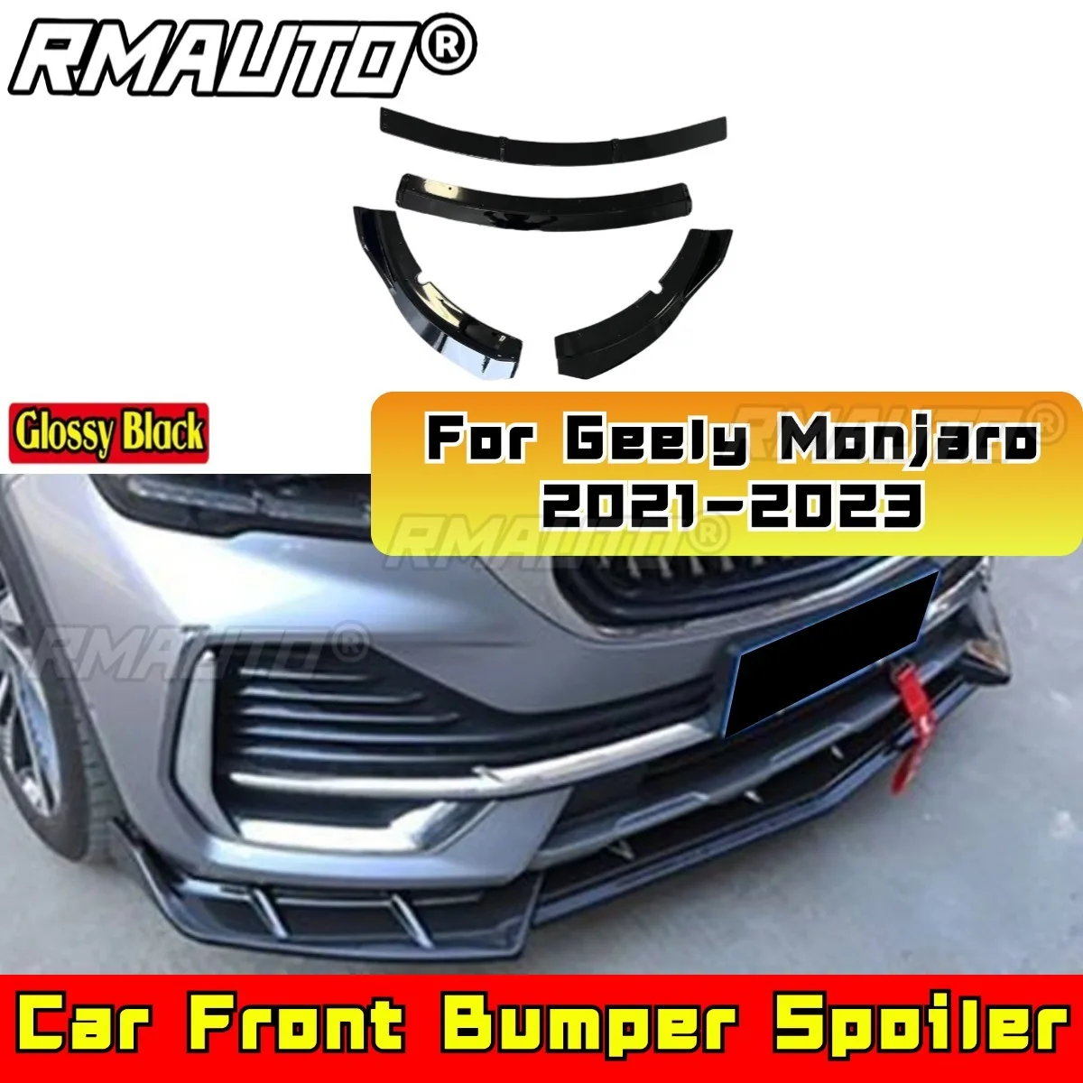 

Передний бампер автомобиля, передний спойлер для губ, защита бампера, комплект кузова для Geely Monjaro 2021-2023, автомобильные аксессуары