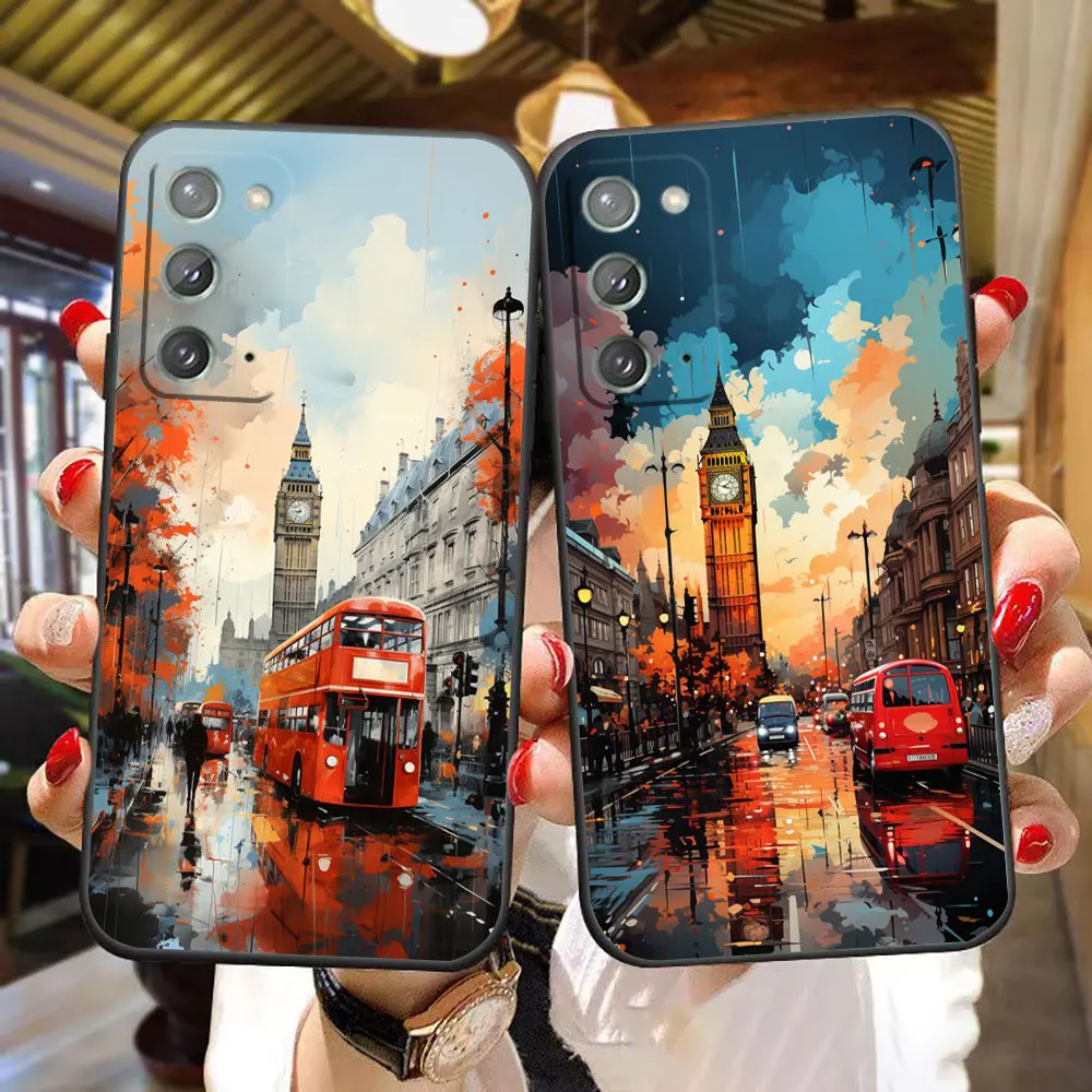 Bus View Cherry Blossoms Phone Case For Samsung Galaxy A02 A03 A03S A04E A05S A10E A10S A30 A50 M23 M53 5G NOTE 10 20 Case Funda