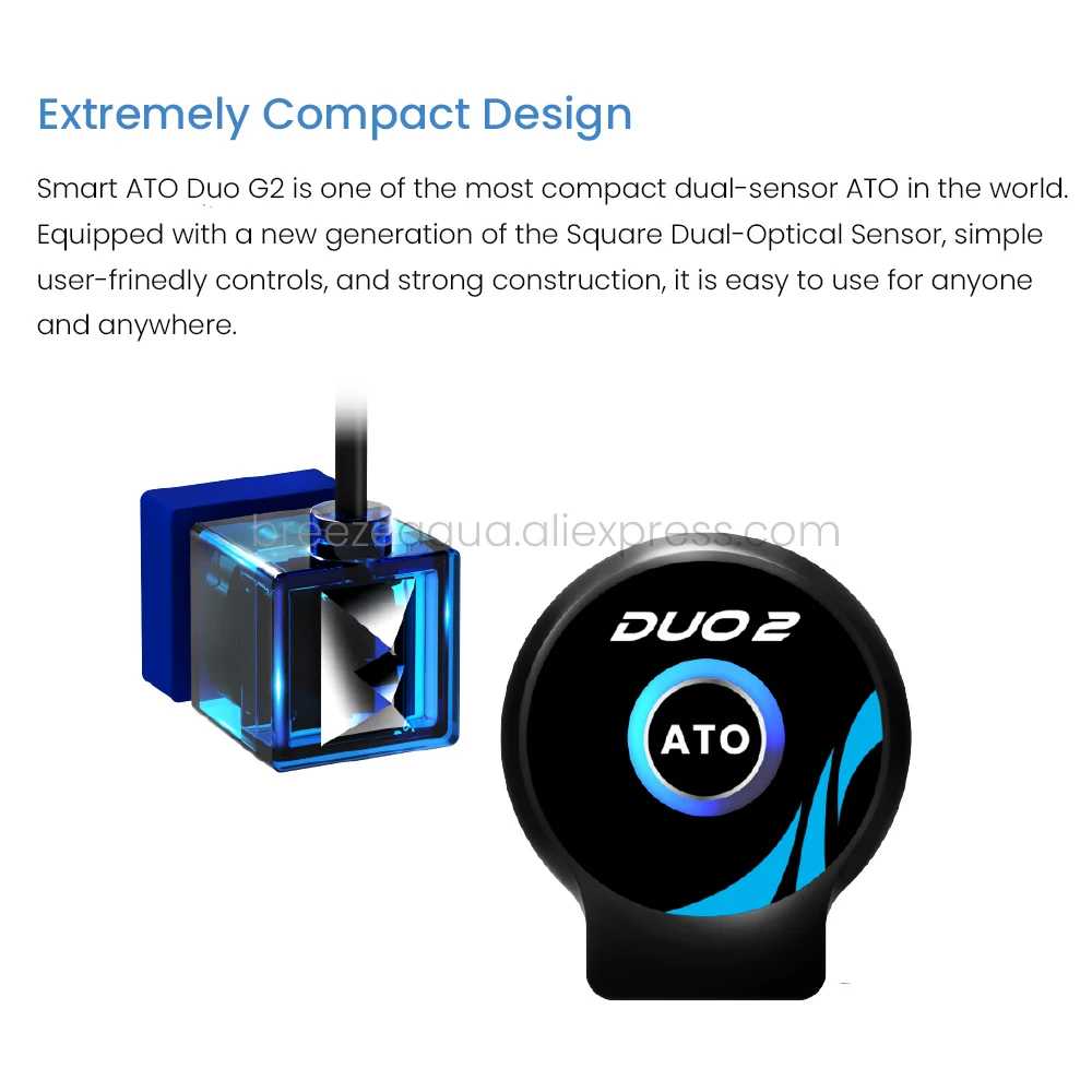 AUTOAQUA Smart ATO Duo G2 SATO-286P Dual Optical Sensor Auto Top Off Controller 100-240V QST Fail-Safe for Reef Freshwater Aquar