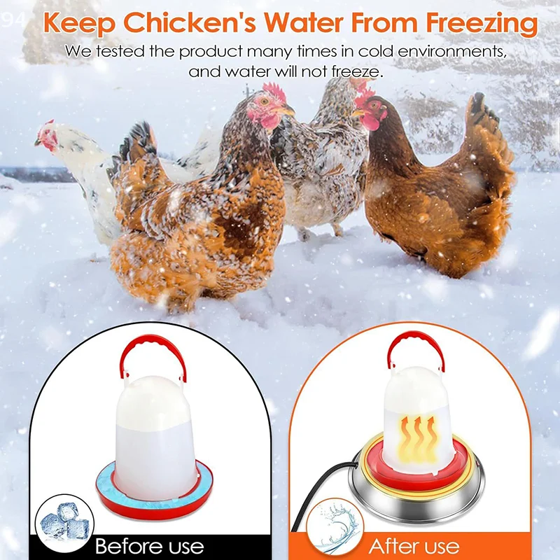 

30CM Winter Poultry Water Heater Heating Base Poultry Waterer Heating Base Chicken Water Heater