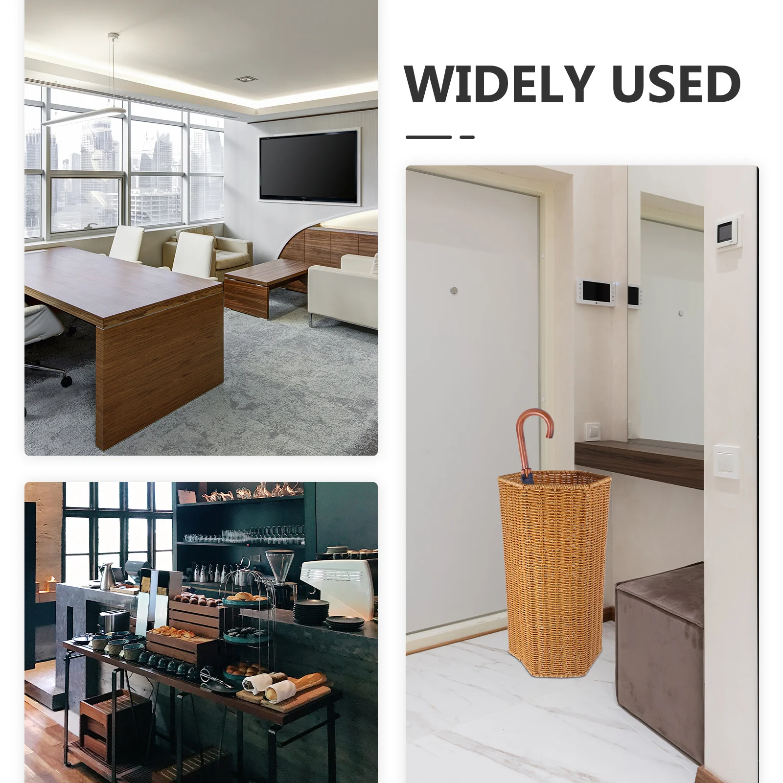 인조 라탄 우산 홀더 플라스틱 보관대 실내 현관 가정 사무실용 대용량 우산 홀더