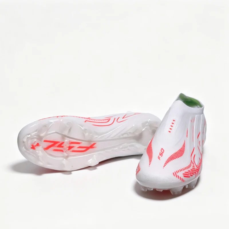 NO-LACE High Quality Mens Soccer Shoes SLIP-ON Non-Slip Soccer Cleats Boys TF/FG Training Football Boots Chuteira Campo T422