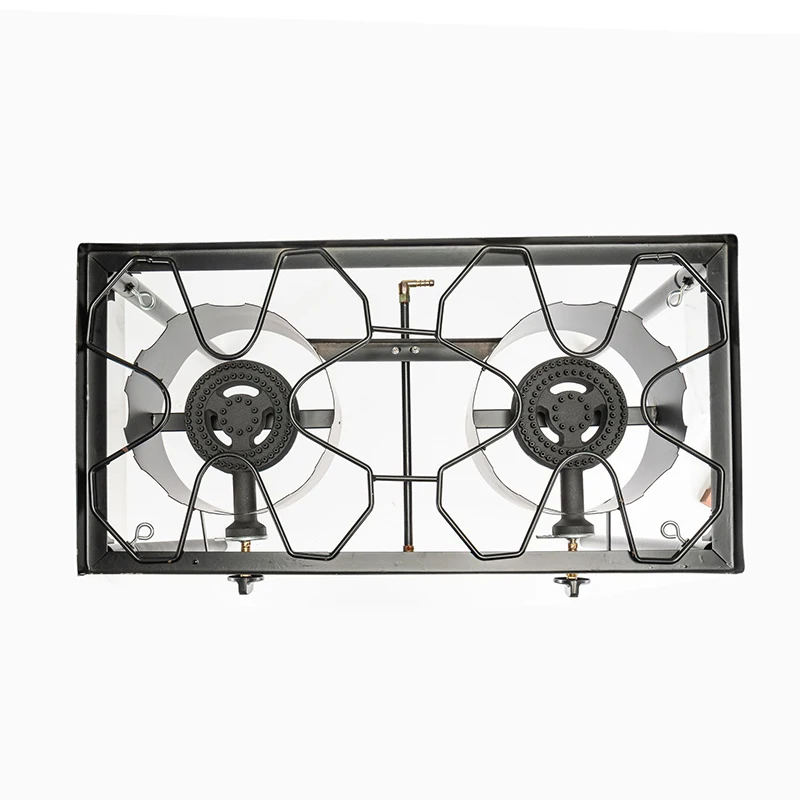 Double Head High Pressure Fogão a gás ao ar livre, 20PSI Pressure Reducing Valve, Economia de energia, Líquido