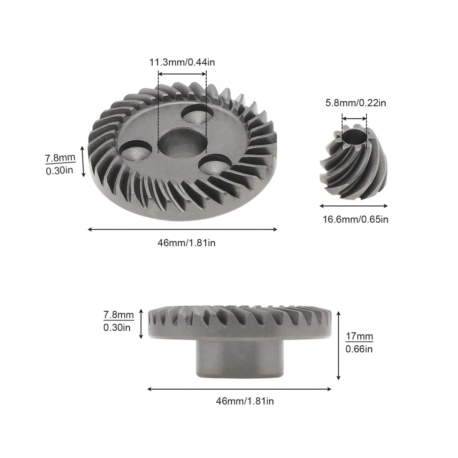 Angle Grinder Gear Set Metal Spiral Bevel Gear Set Fit for GWS6-100 S1M-FF03-100A Angle Sander