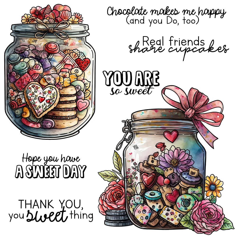 

Mangocraft Winter Sweet Candy Bottles Cutting Dies Clear Stamp DIY Scrapbooking Metal Dies Silicone Stamps For Cards Album Decor