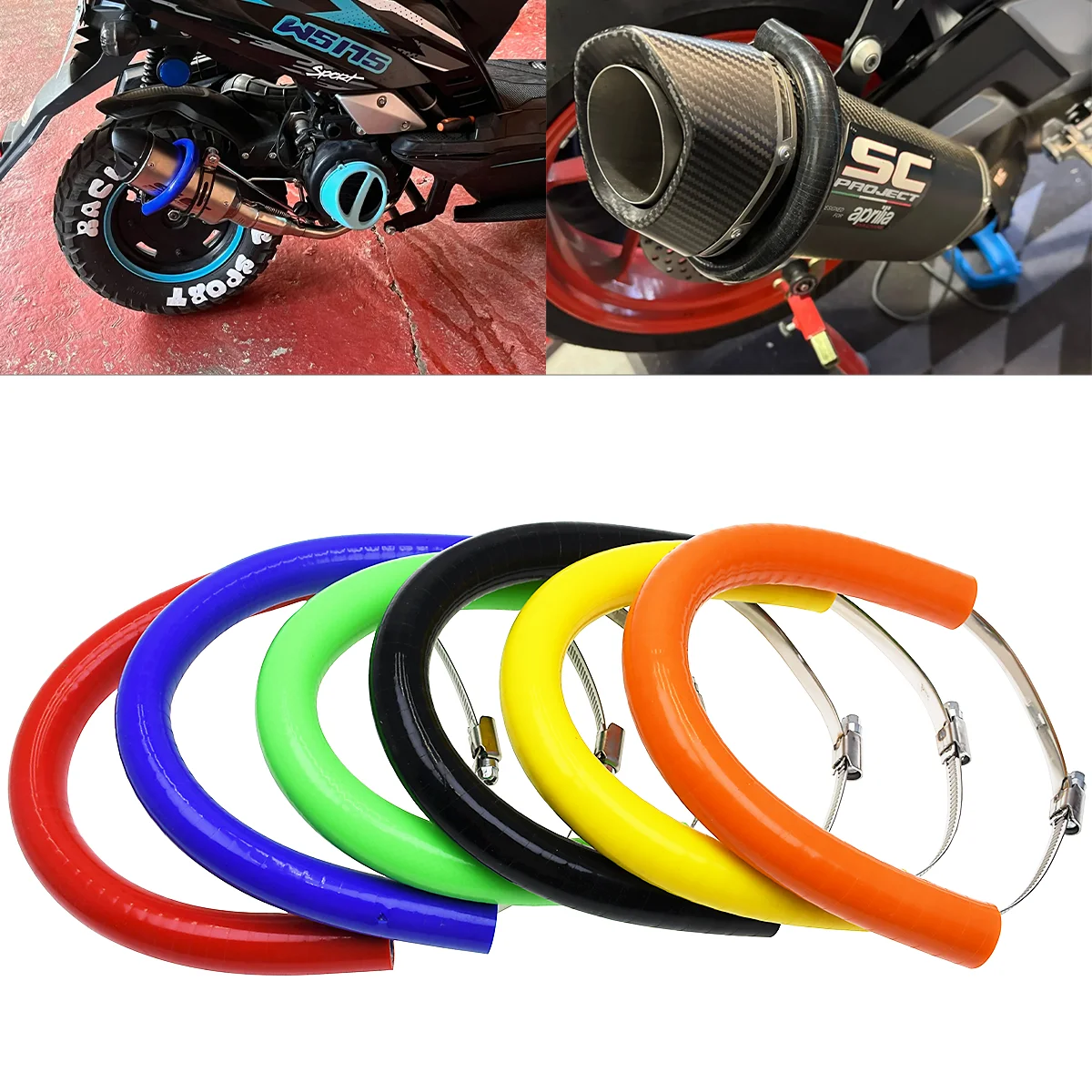 

Universal Motorcycle Oval Exhaust Protector Can Cover For KTM Dirt Bike Accessories Silicone Guard Anti-hot 450 500 250 350 CC
