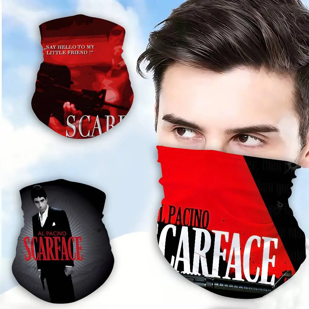 S-Scarface 1983 Film Al P-Pacino Movie Comfortable tube scarf UV protection neck gaiter for cycling skiing motorbike riding