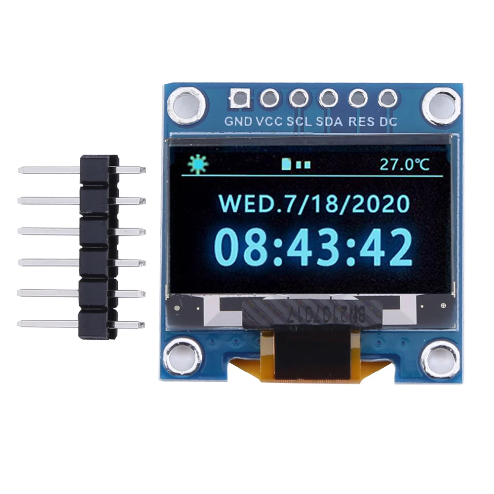 Moudlue หน้าจอ OLED ขนาด0.96นิ้วความละเอียด128X64 3.3-5โวลต์6พินหน้าจอ OLED ความละเอียด LCD iic/spi โมดูลแสดงผลไดรเวอร์ SSD1315