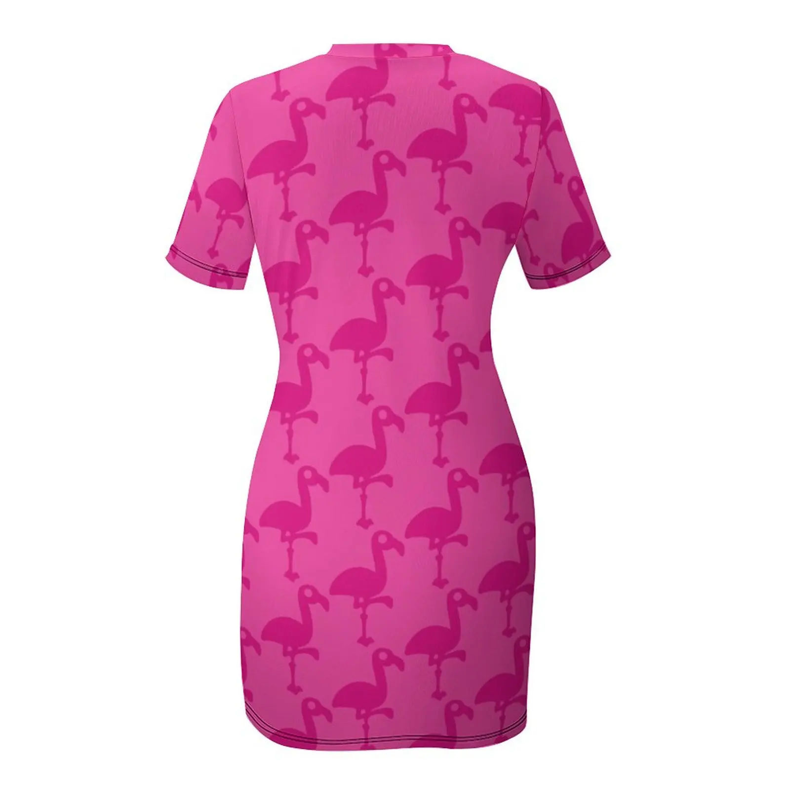 Robe évasée à manches courtes pour femmes, rose flamant rose, robe sexy, combinaison d'été pour femmes, robes de Rh